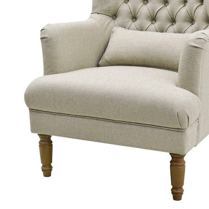 Hampton Beige Wingback Armchair