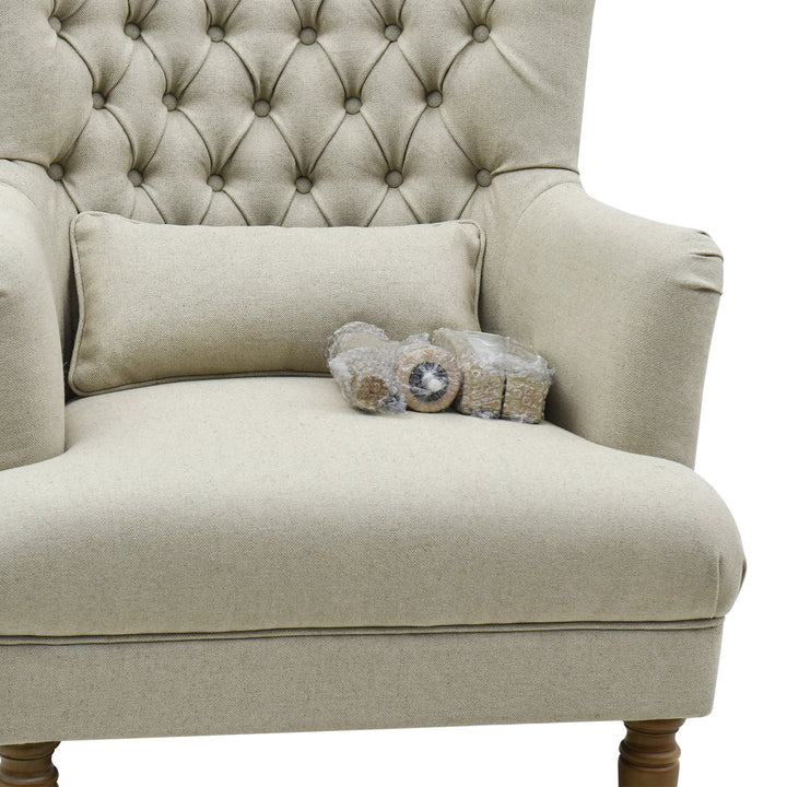 Hampton Beige Wingback Armchair