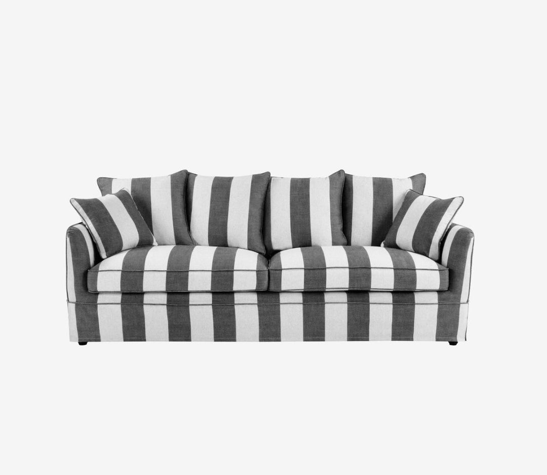 East Hampton 3 Seater Sofa Grey Stripe