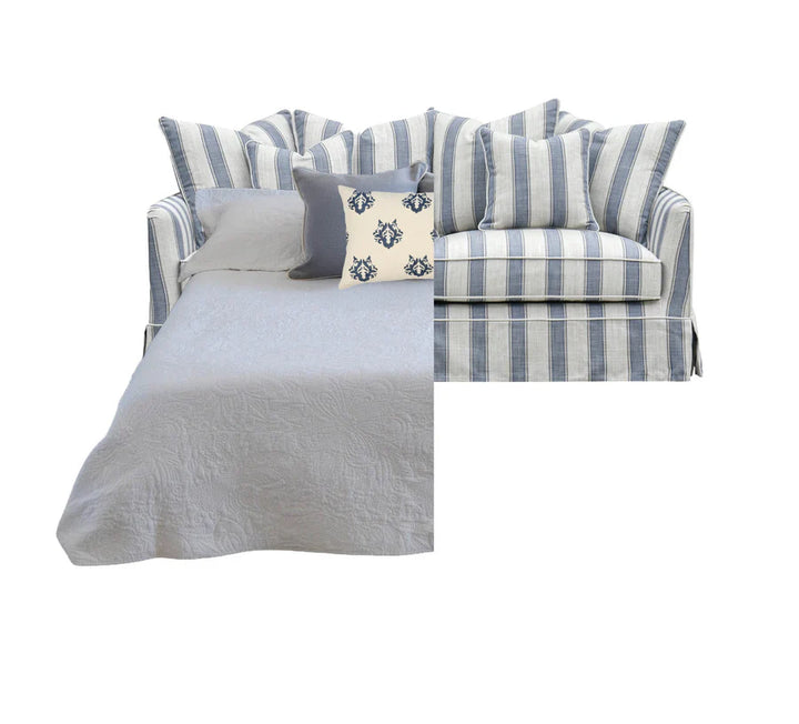 East Hampton 2 Seat Sofa Bed Blue Stripe