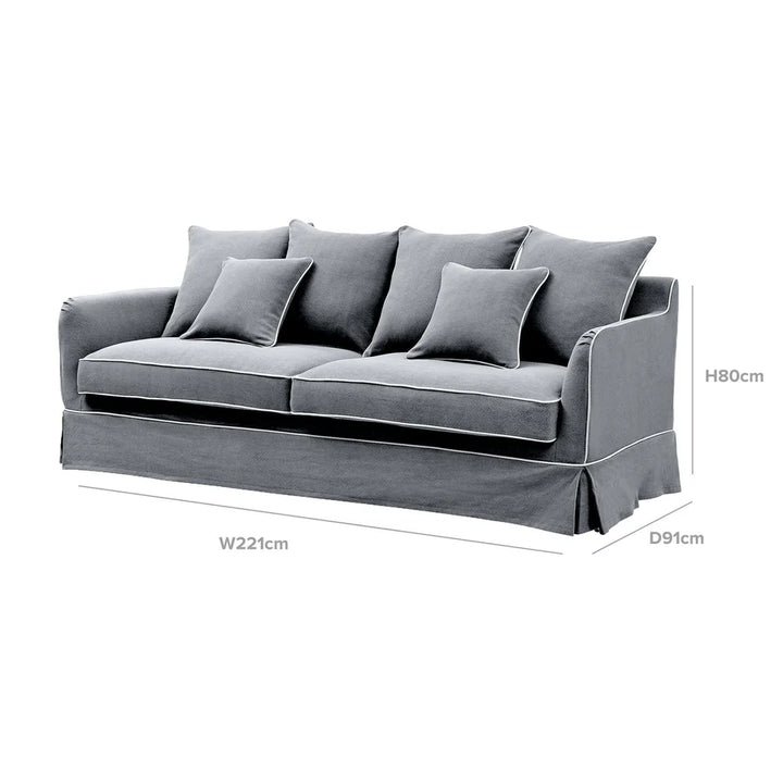 East Hampton 3 Seater Queen Sofa Bed Grey