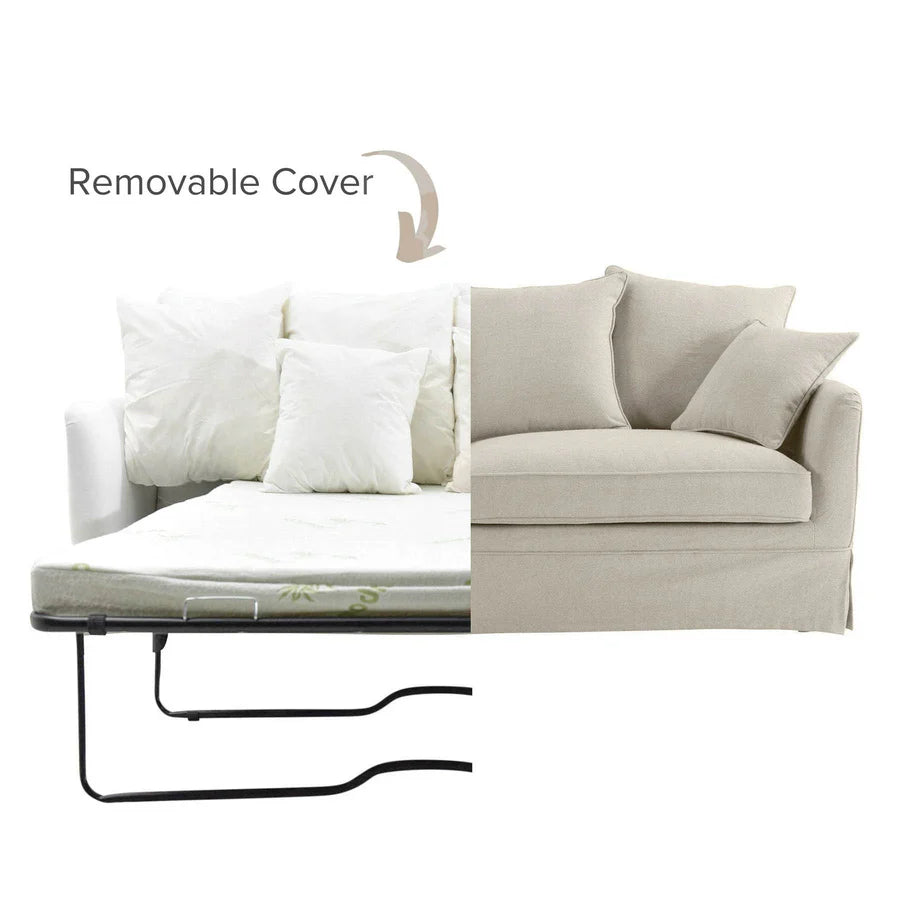 East Hampton 3 Seater Queen Sofa Bed Beige