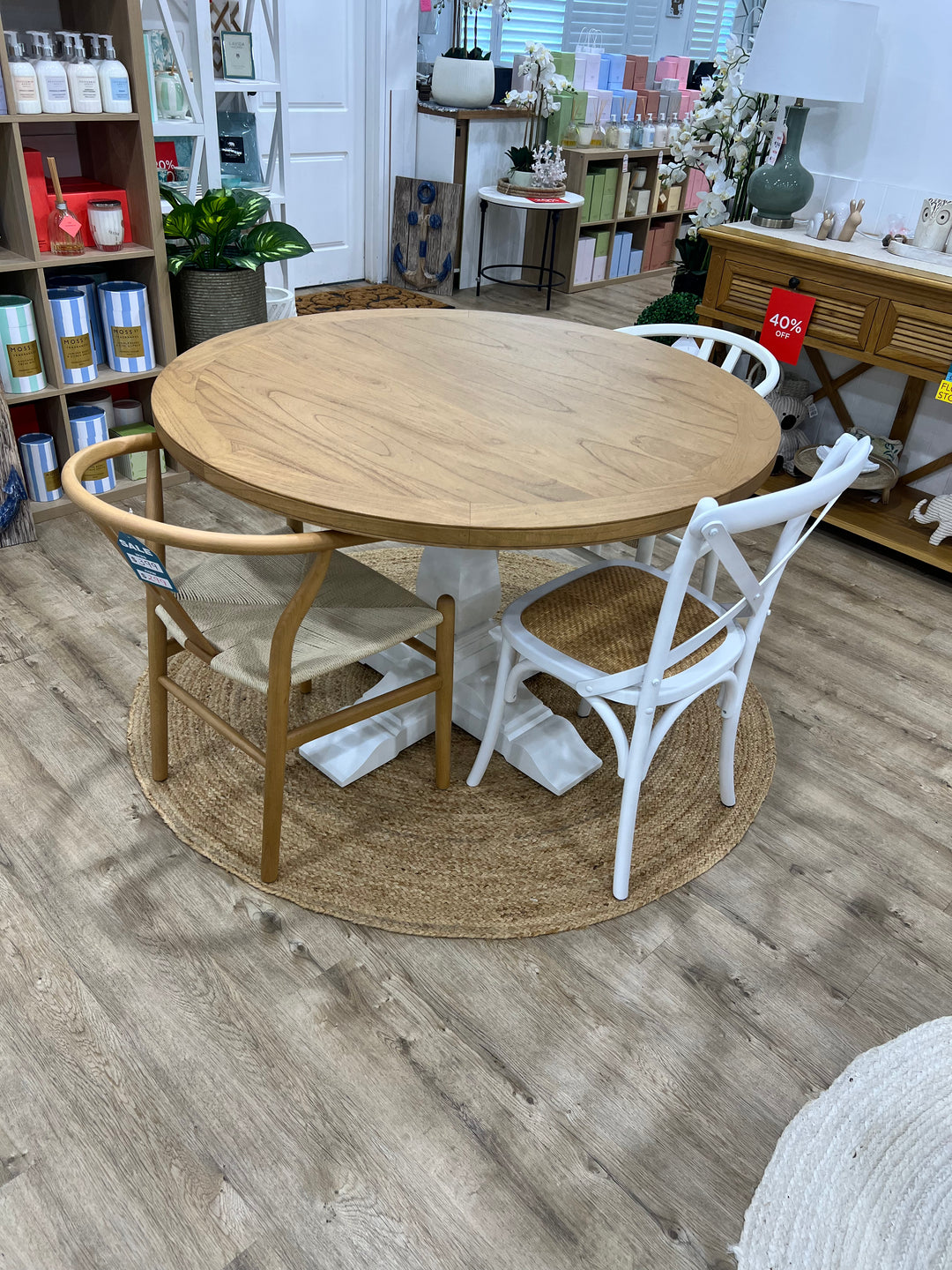 Coastal Round Dining Table 120cm Diameter