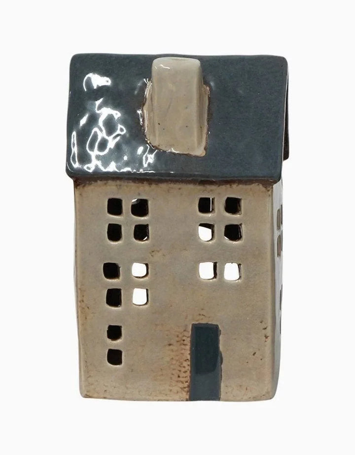 Saint Malo Tea Light House Blue Roof