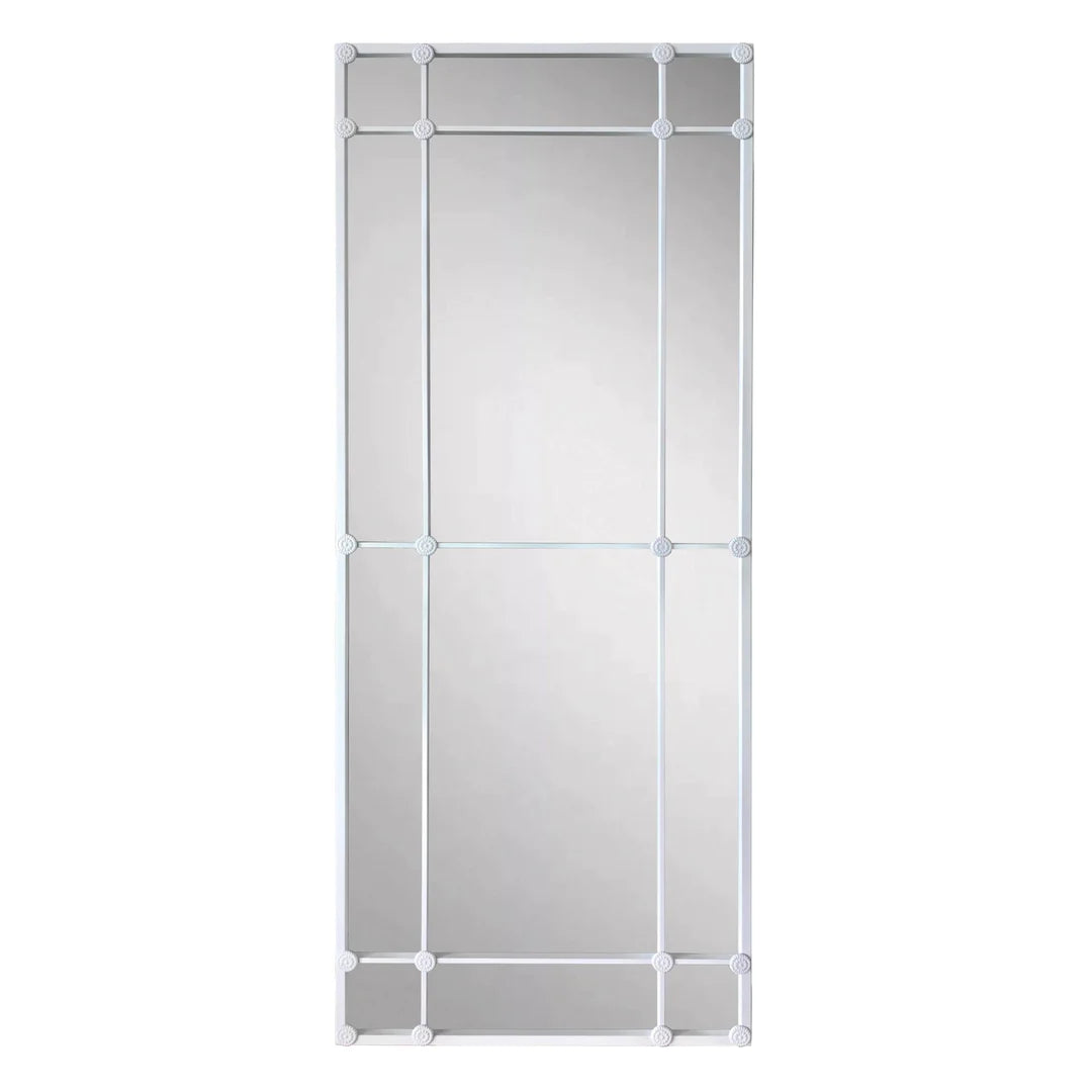 12 Pane White Rectangle Mirror