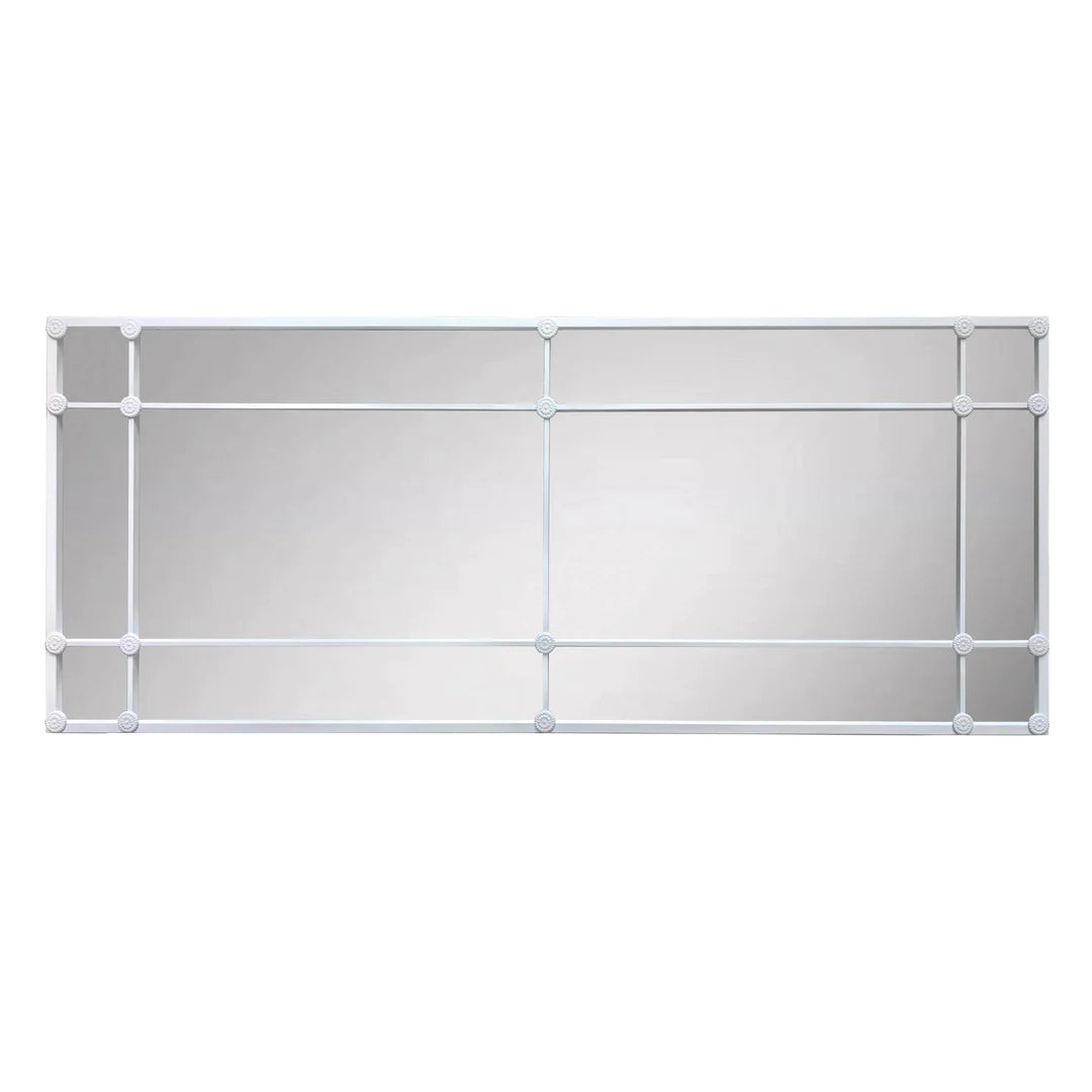 12 Pane White Rectangle Mirror
