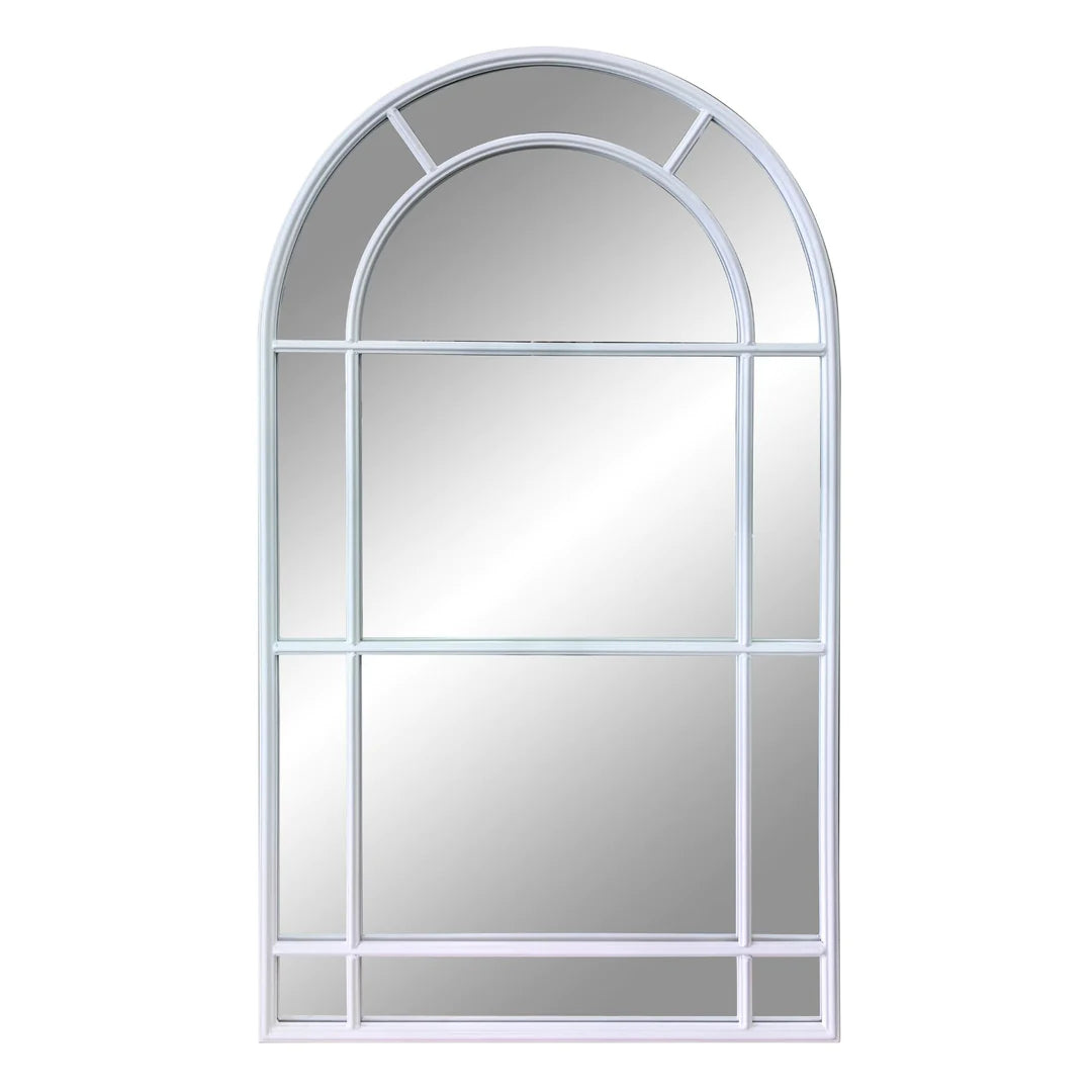 Hamptons White Iron Arch Mirror Small