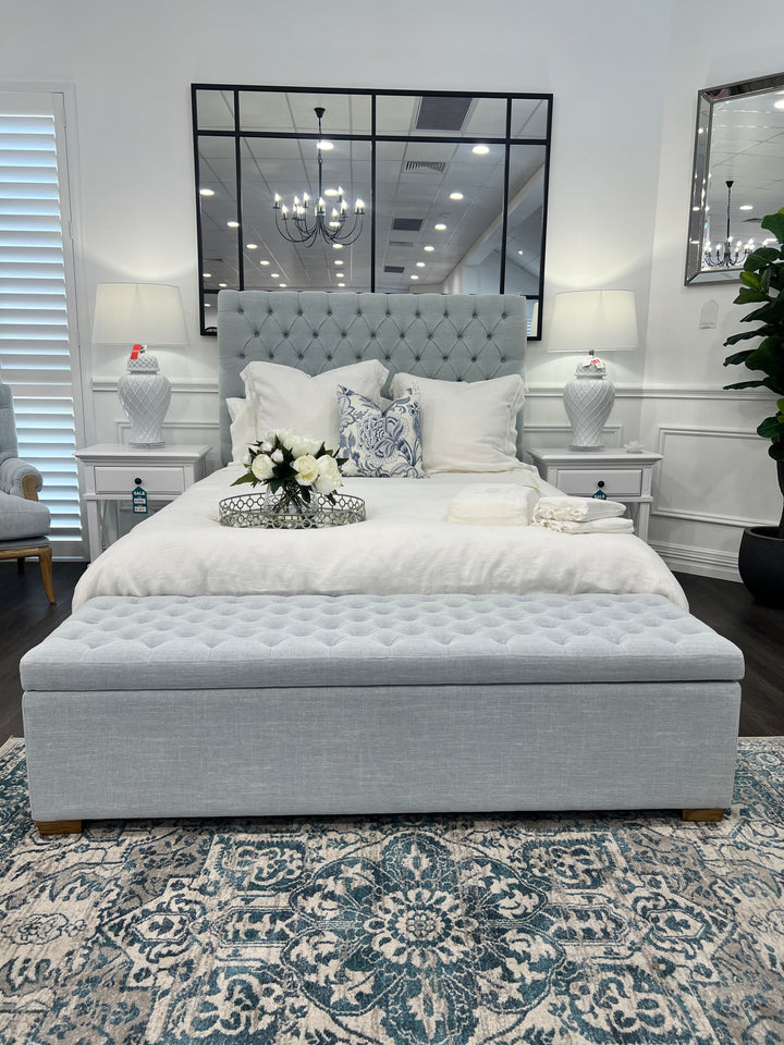 Duck Egg Buttoned Bed Box