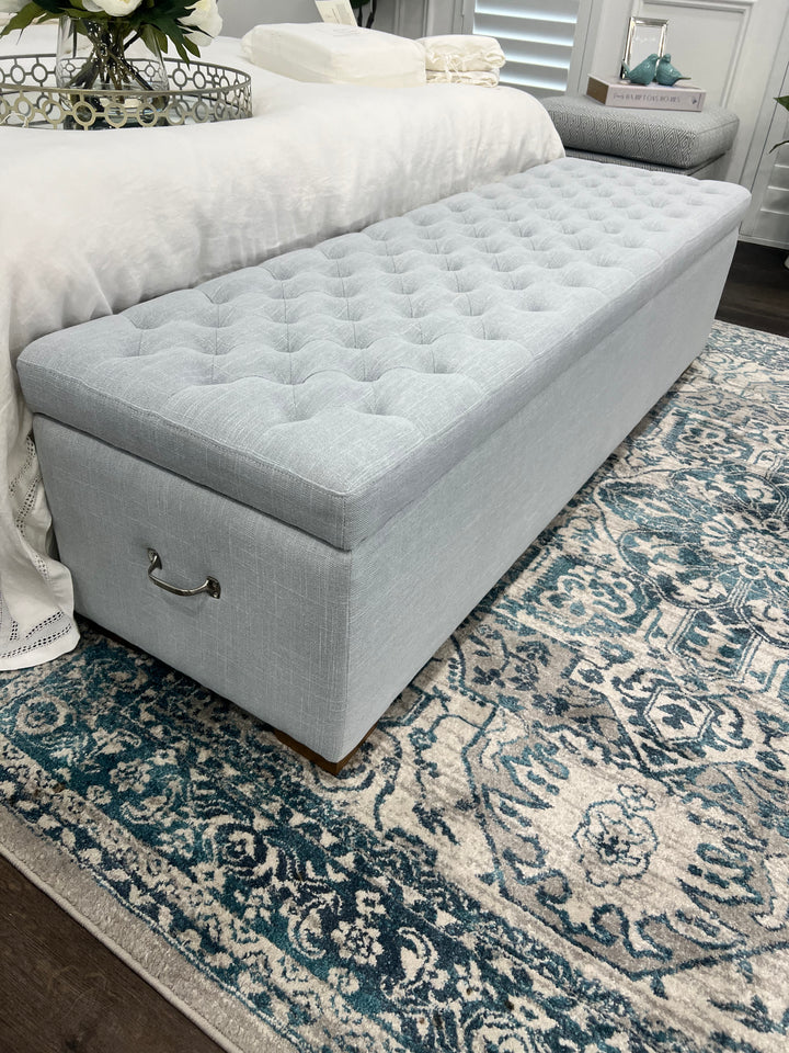 Duck Egg Buttoned Bed Box