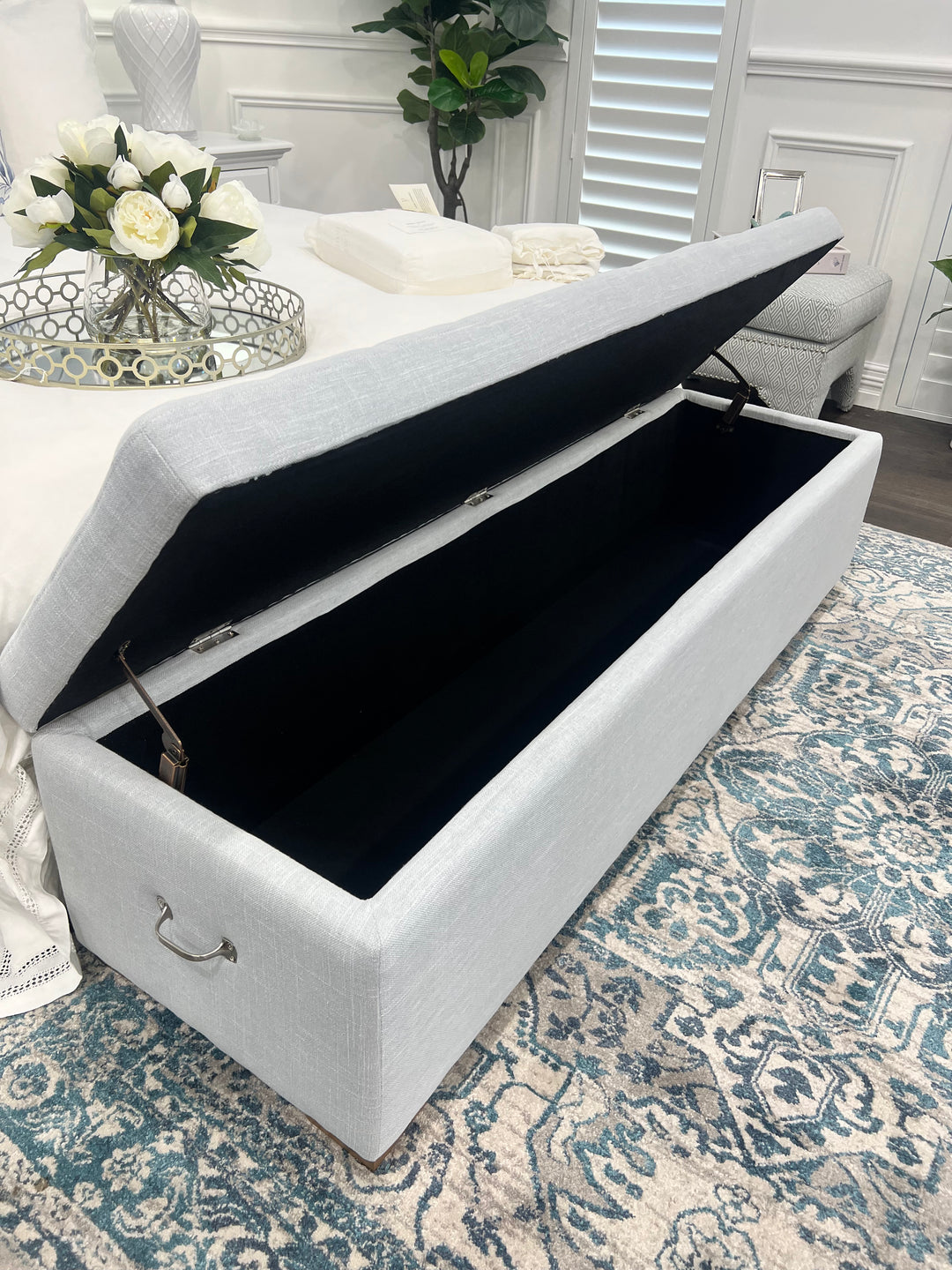 Duck Egg Buttoned Bed Box