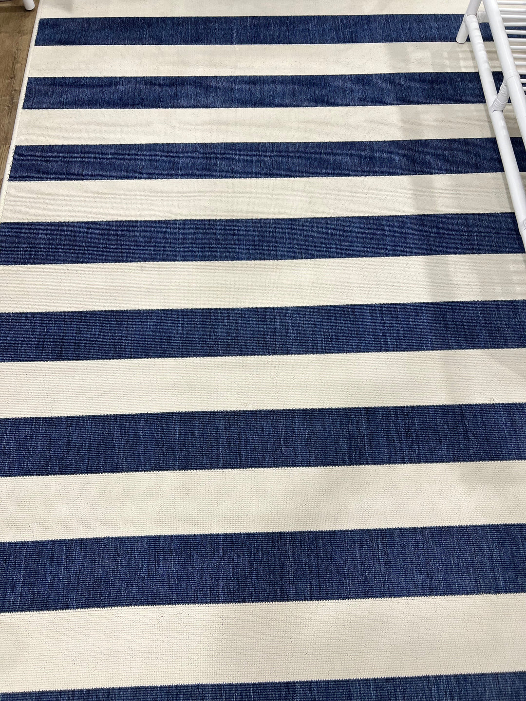 Outdoor Navy Stripe Rug