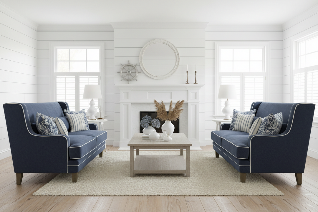 Bondi Hamptons  2 Seater Sofa Navy FLOORSTOCK
