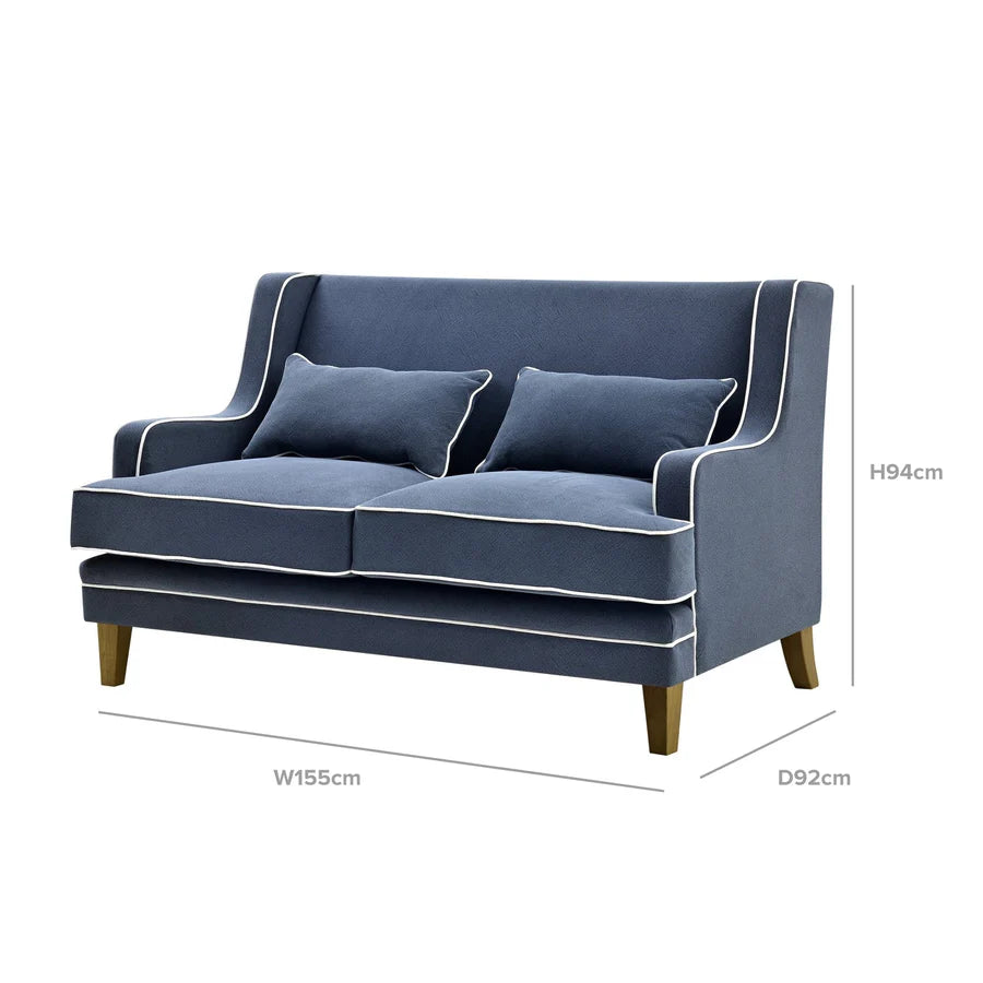Hudson 2 Seater Sofa Navy FLOORSTOCK