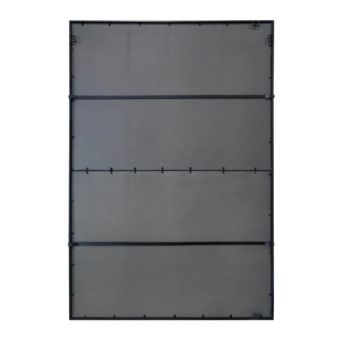12 Pane Large Black Rectangle Mirror