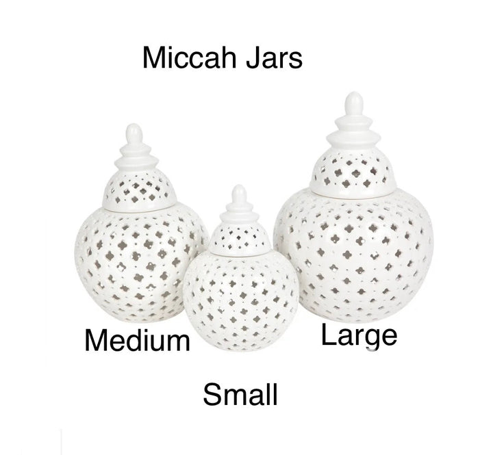 Miccah Temple Jar - Medium White