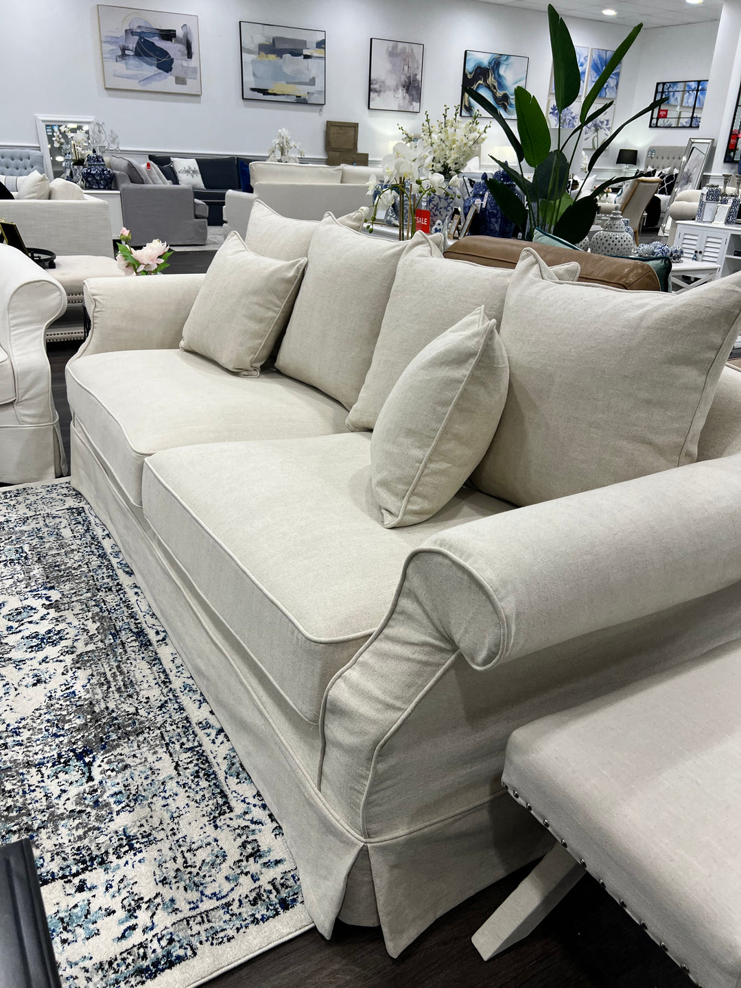 Ayla Hamptons 3 Seater Sofa Beige
