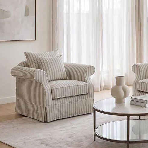 Ayla Hamptons Armchair Stone Stripe