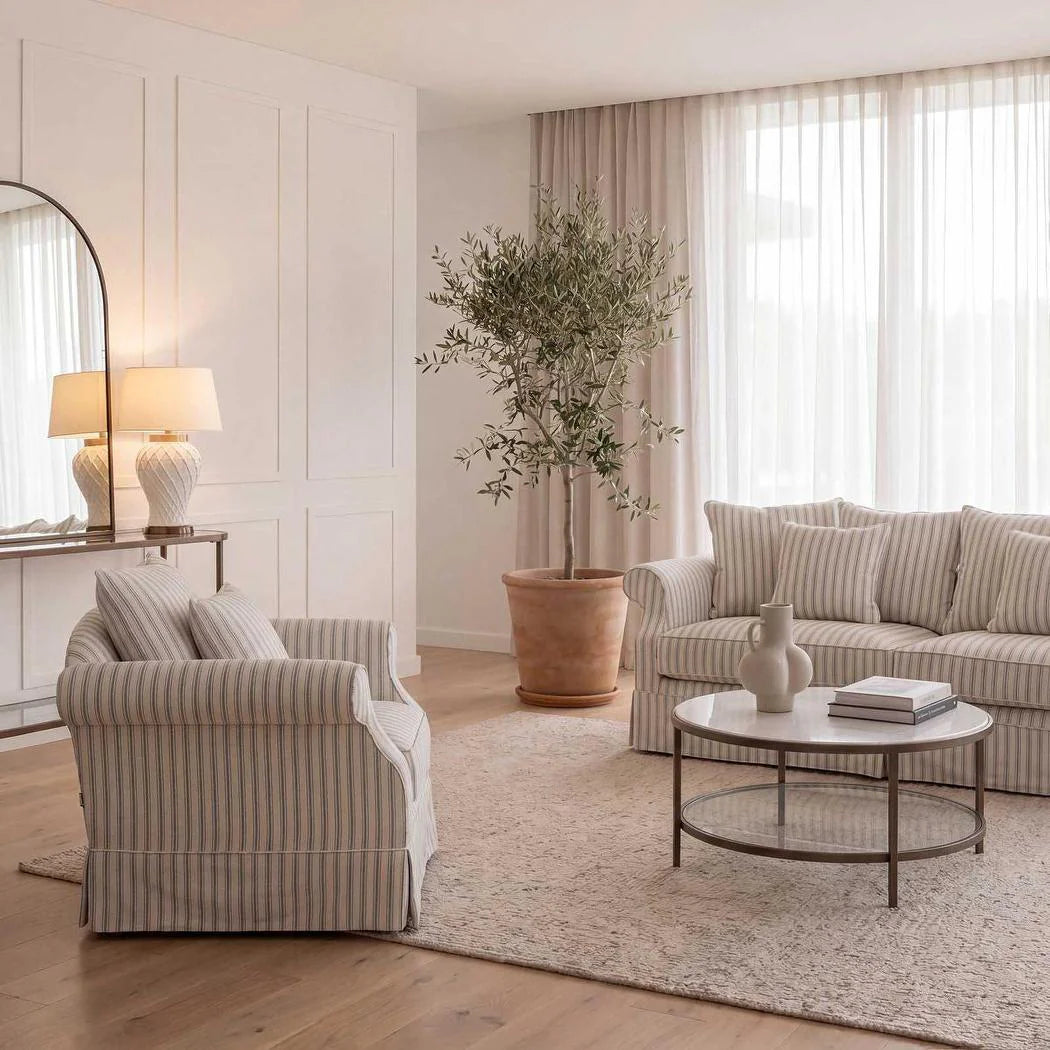 Ayla Hamptons Armchair Stone Stripe
