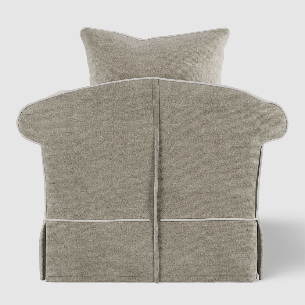 Ayla Hamptons Armchair Natural with White Piping