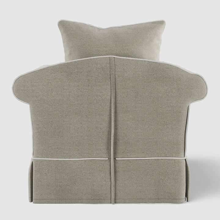 Ayla Hamptons Armchair Natural with White Piping