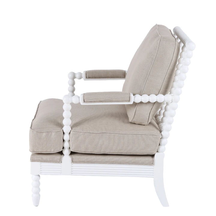Hamptons White Bobbin Armchair
