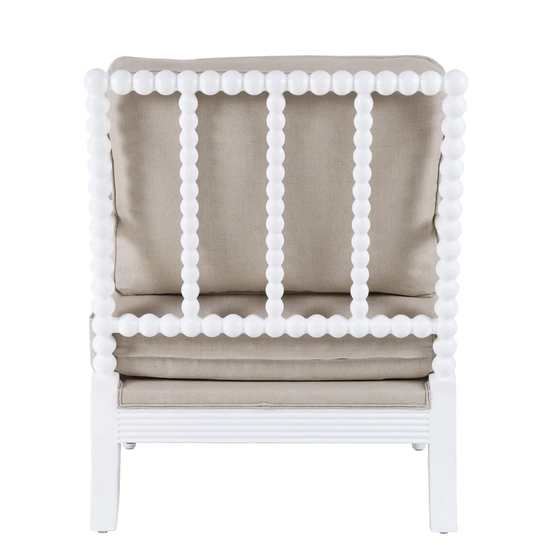 Hamptons White Bobbin Armchair