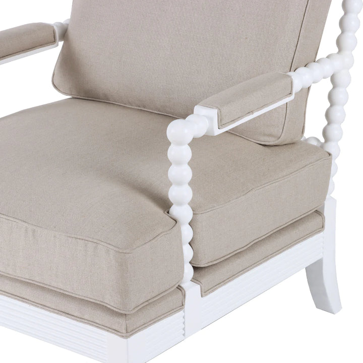 Hamptons White Bobbin Armchair
