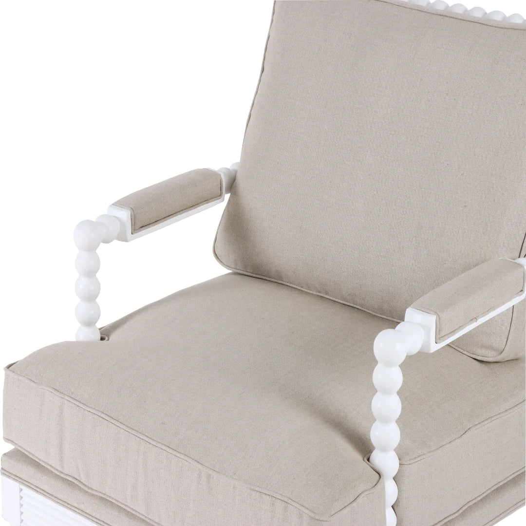 Hamptons White Bobbin Armchair