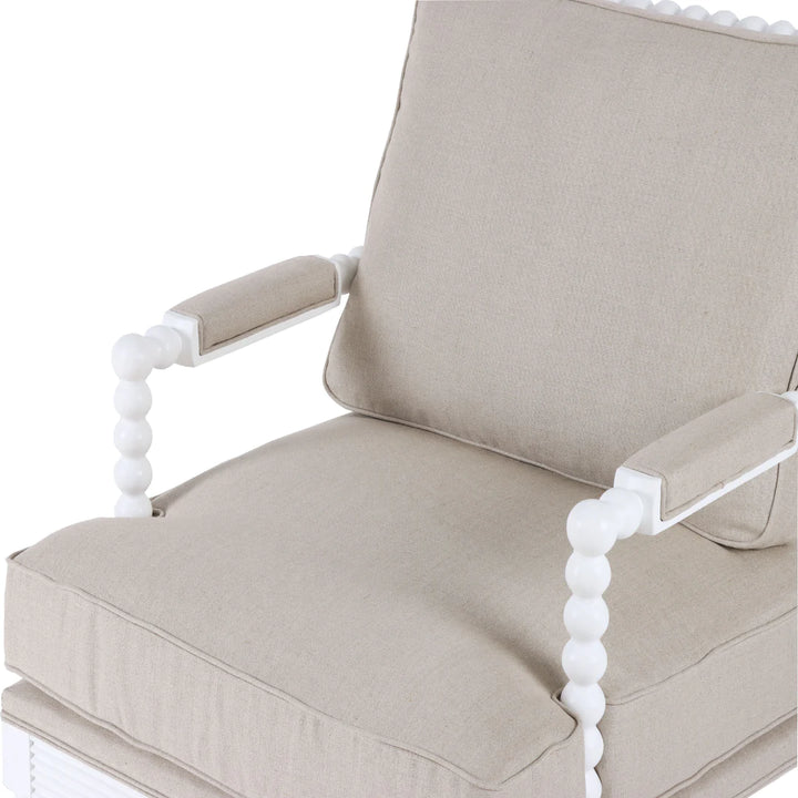 Hamptons White Bobbin Armchair
