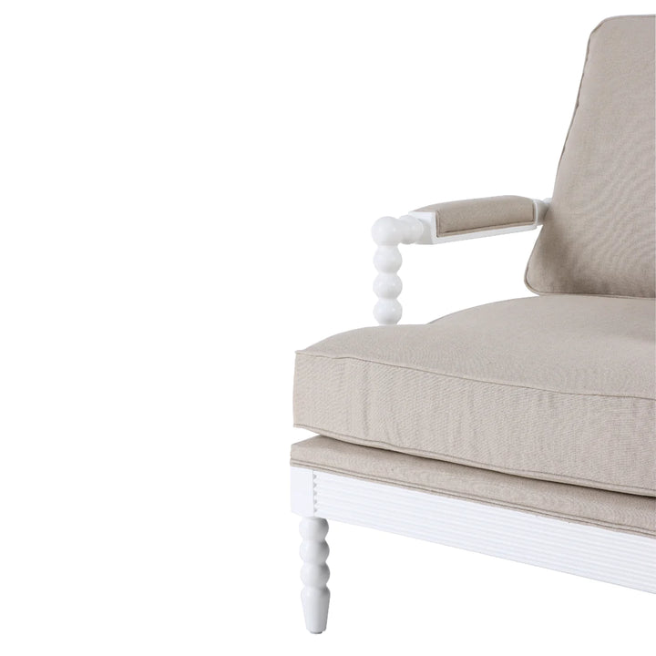 Hamptons White Bobbin Armchair