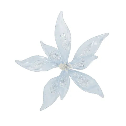 Flower Head Deco Fabric 30cm Light Blue