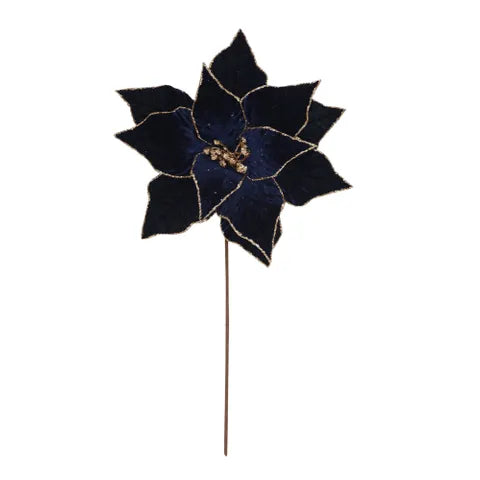 Velv Poin Stem w/Glit Trim Pol 50cm Navy