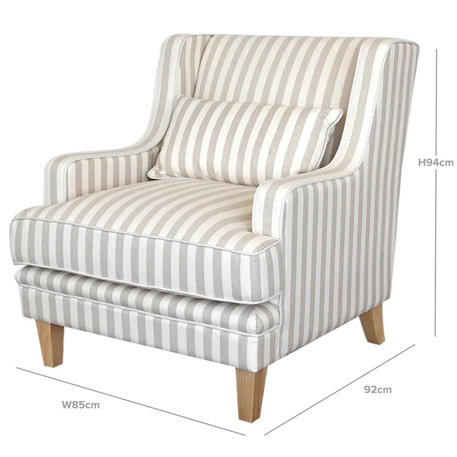 Hudson Natural Stripe Armchair