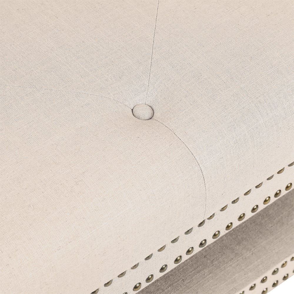 Serena Tufted Square Ottoman - Natural