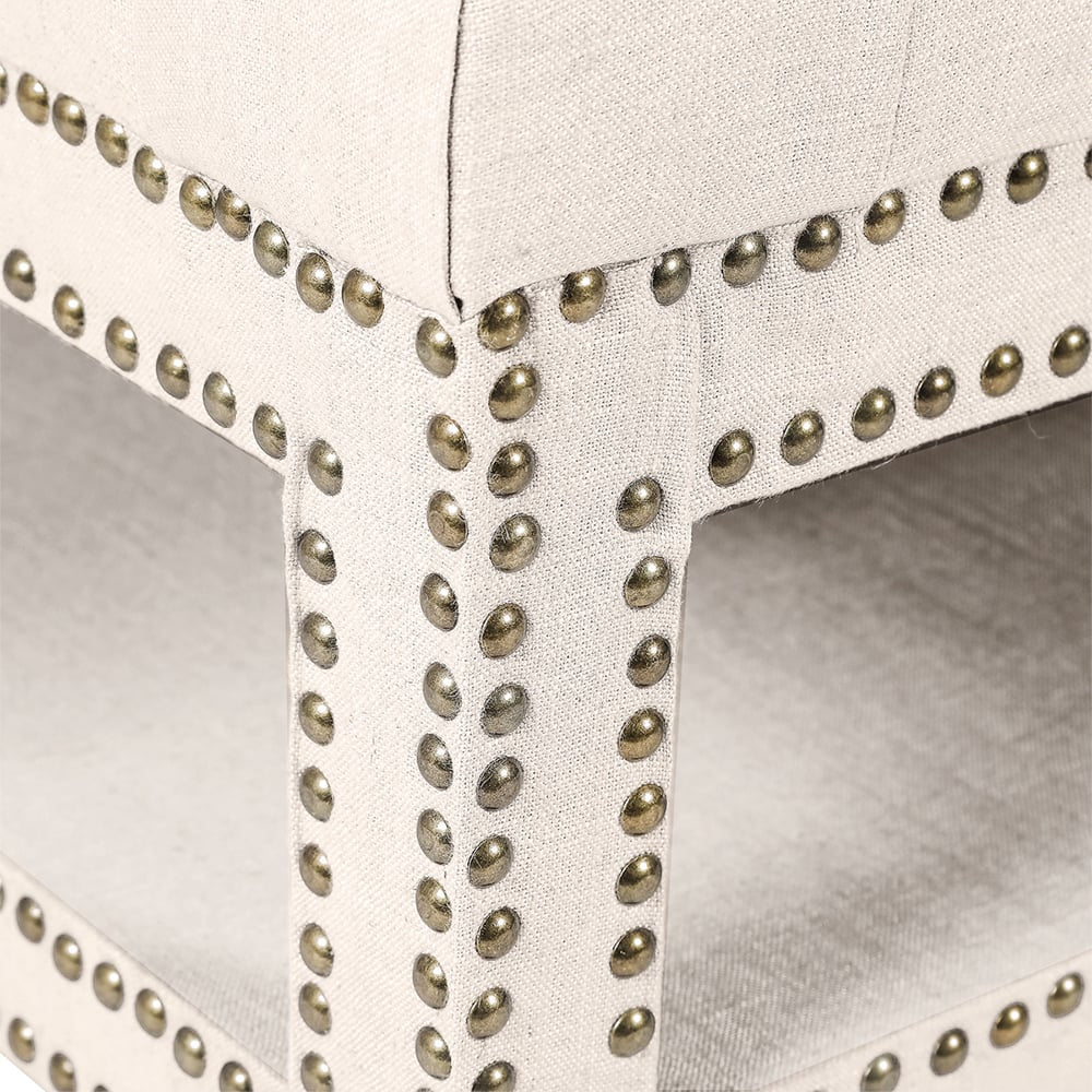 Serena Tufted Square Ottoman - Natural