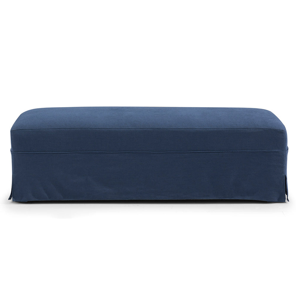 Brighton Slip Cover Bench Ottoman - Navy Linen FLOORSTOCK