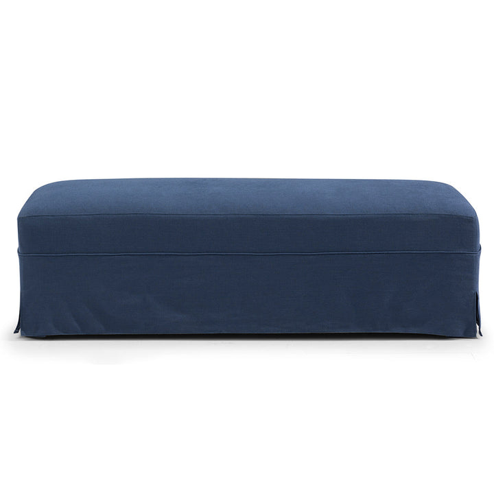 Brighton Slip Cover Bench Ottoman - Navy Linen FLOORSTOCK