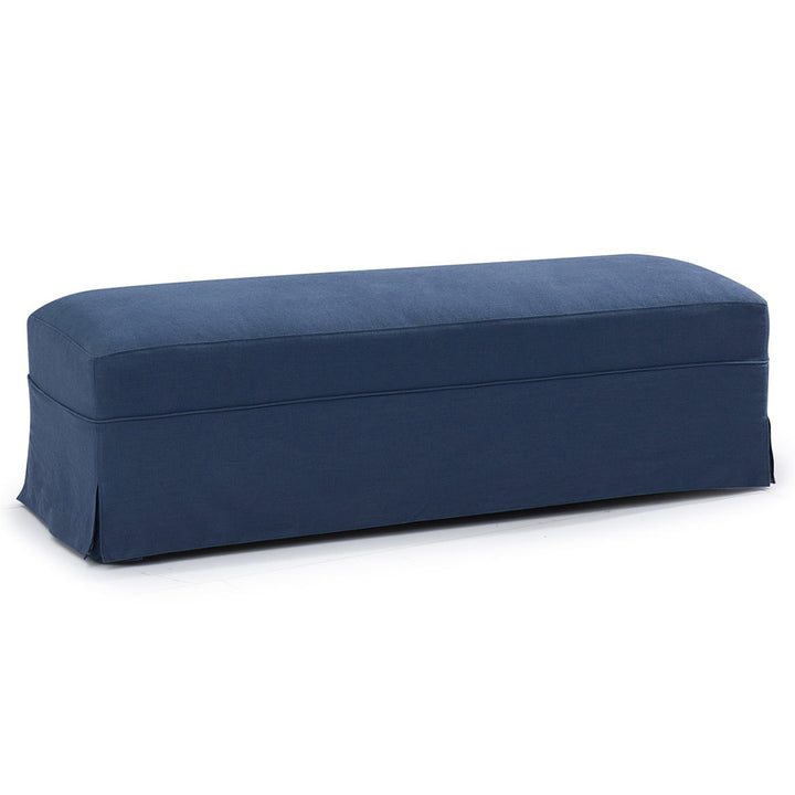 Brighton Slip Cover Bench Ottoman - Navy Linen FLOORSTOCK