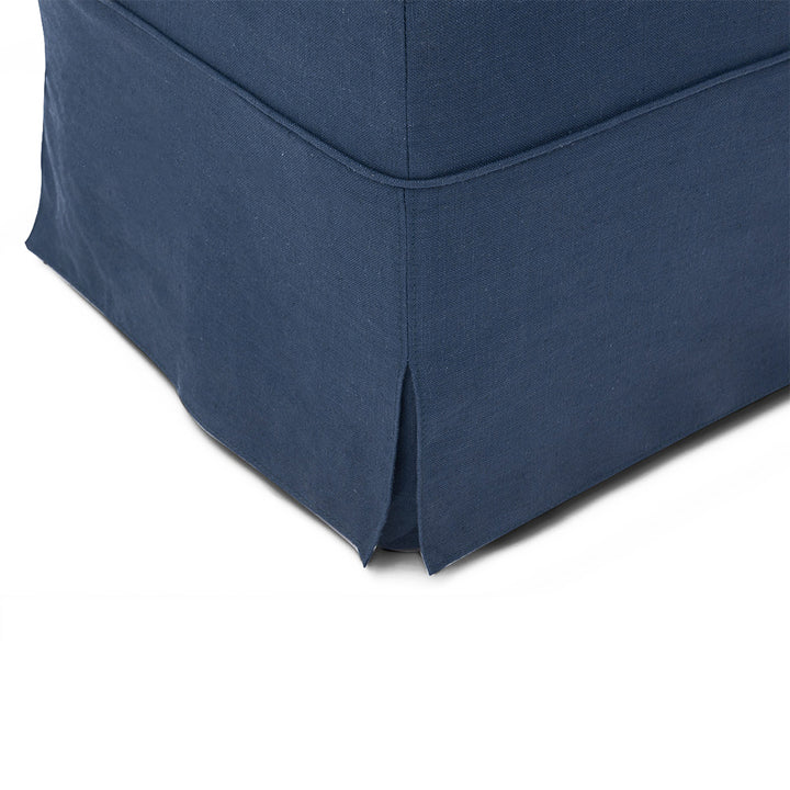 Brighton Slip Cover Bench Ottoman - Navy Linen FLOORSTOCK
