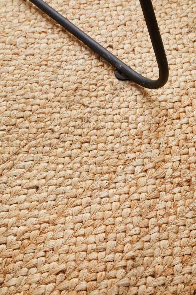 Bondi Natural White Stripe Jute Rug