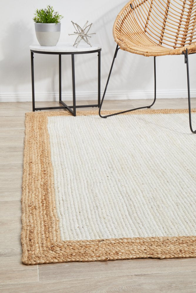 Bondi White Natural Jute Rug