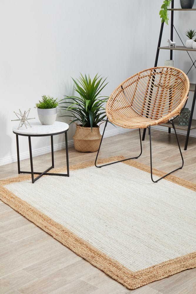 Bondi White Natural Jute Rug