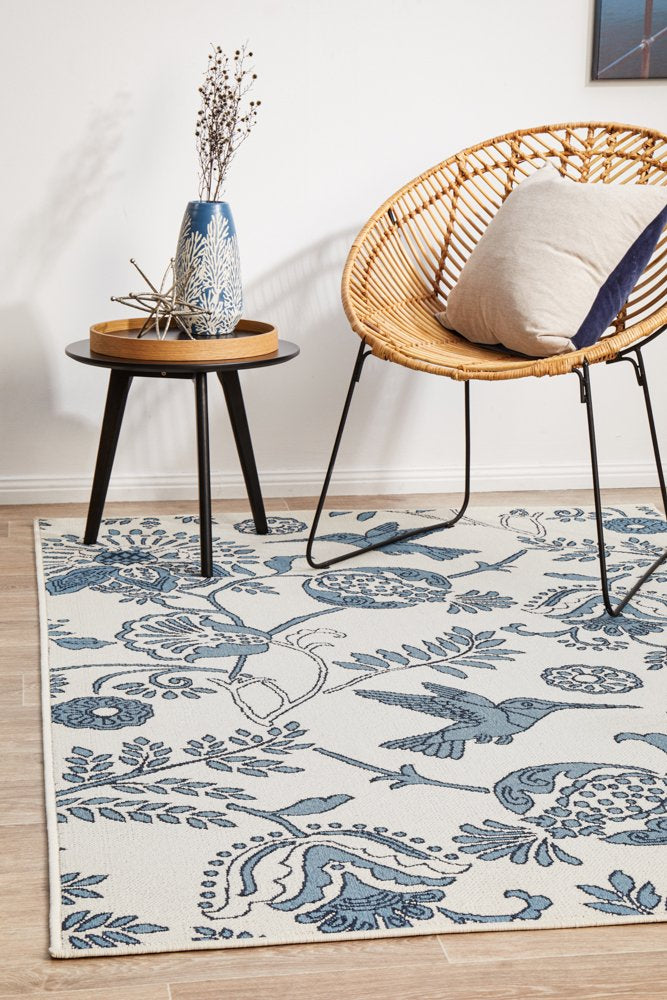 Outdoor Blue Bird Rug