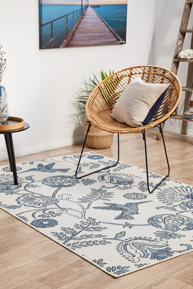 Outdoor Blue Bird Rug
