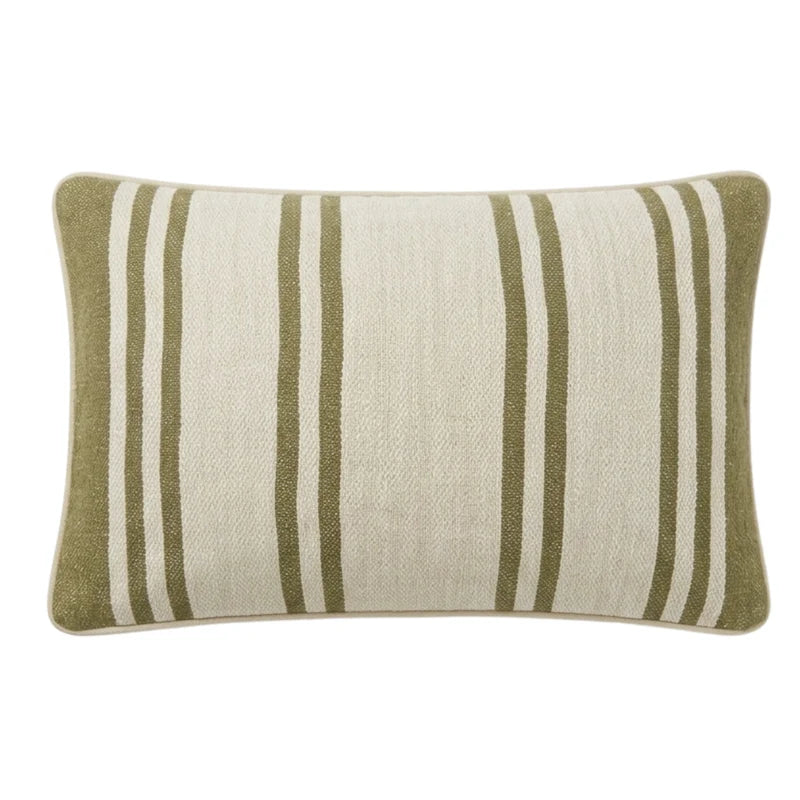 Olive Stripe Lumbar Cushion 30x50