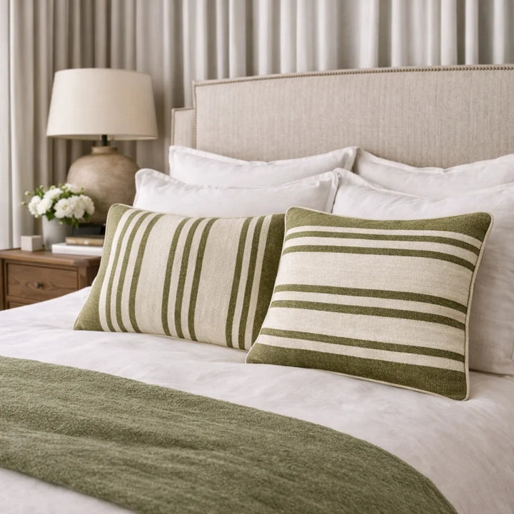Olive Stripe Cushion 50x50