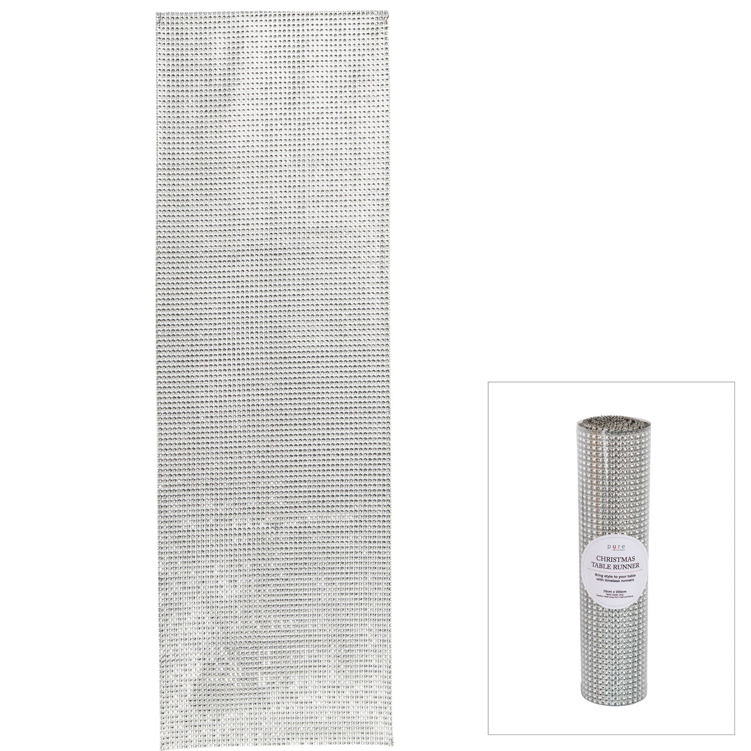 Diamonte Table Runner Silver