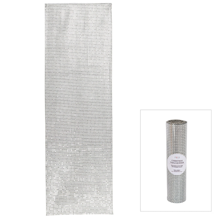 Diamonte Table Runner Silver