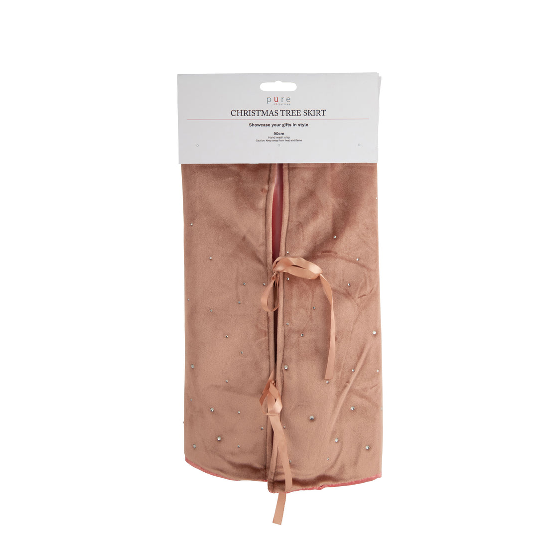 Velvet Diamonte Dark Pink Tree Skirt