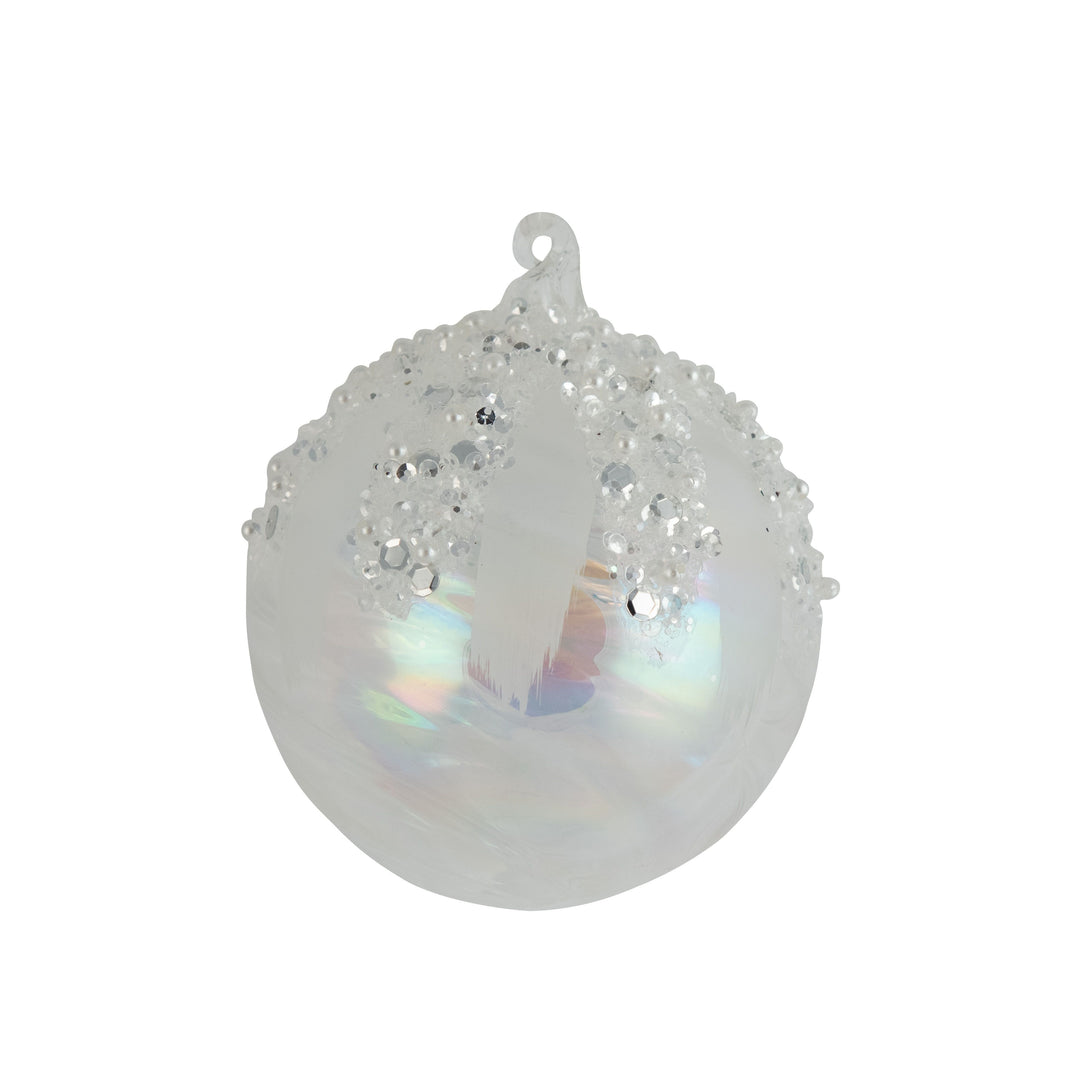 White Silver Ice Cap Bauble